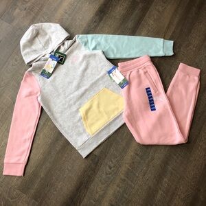 NWT！PUMA Girl's Fleece Hoodie Sweatshirt & Fleece Jogger Youth Size L14/16